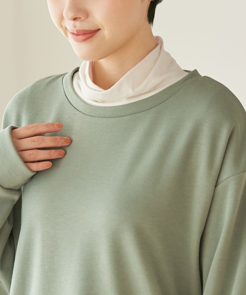 Viola e Viola(ヴィオラエヴィオラ)の「裏ファー後たっぷりゆるプルオーバー(Tシャツ/カットソー・レディース・ブラック/モカ/グリーン・M/3L/4L/5L/L/LL)」の14枚目の写真