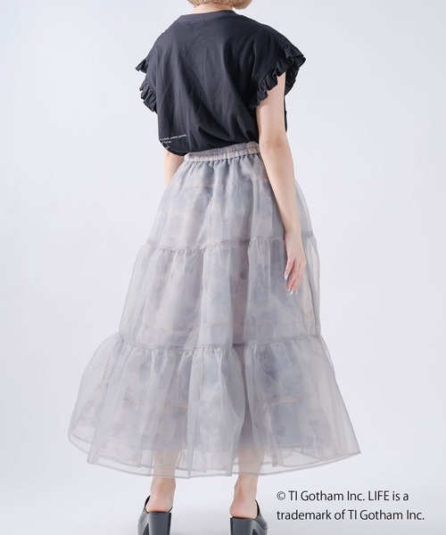 qumerry.(キュメリ)の「フラワーオーガンジースカート(スカート・レディース・スモークピンク/グレー・SMALL/MEDIUM)」の20枚目の写真