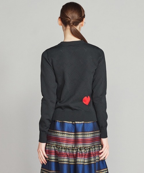 DOUBLE STANDARD CLOTHING(ダブルスタンダードクロージング)の「ハートプルオーバーニット(ニット/セーター・レディース・ブラウン/ブラック・36/38)」の5枚目の写真
