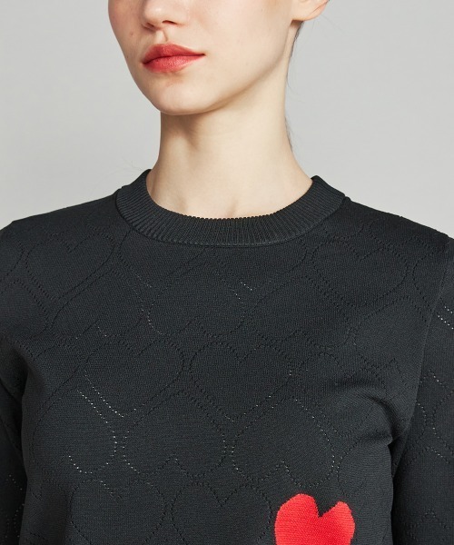 DOUBLE STANDARD CLOTHING(ダブルスタンダードクロージング)の「ハートプルオーバーニット(ニット/セーター・レディース・ブラウン/ブラック・36/38)」の6枚目の写真