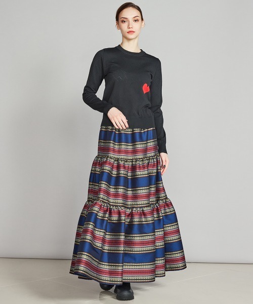 DOUBLE STANDARD CLOTHING(ダブルスタンダードクロージング)の「ハートプルオーバーニット(ニット/セーター・レディース・ブラウン/ブラック・36/38)」の14枚目の写真