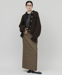 極美品カレンソロジーツイードエトワールニットツイードガーディガン　ブラウン 極美品カレンソロジーツイードエトワールニットツイードガーディガン