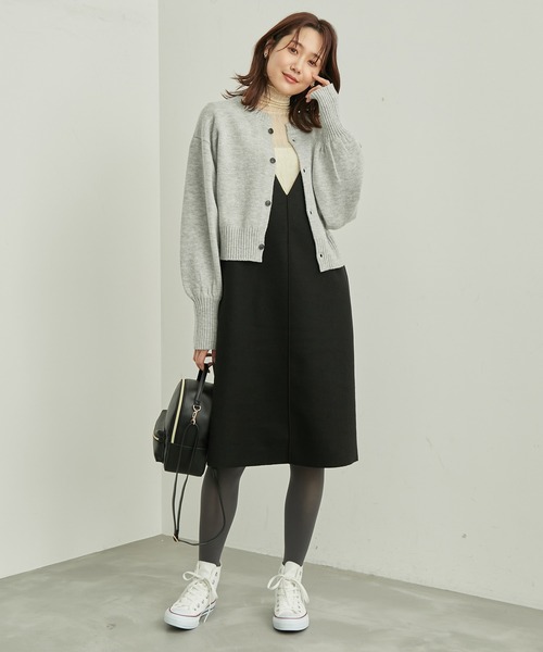 ROPE' PICNIC（ロペピクニック）の「ジャージメルトンミニ丈ジャンパースカート（ジャンパースカート・レディース・ベージュ/ダークブラウン/チャコールグレー/ブラック・38）」の22枚目の写真