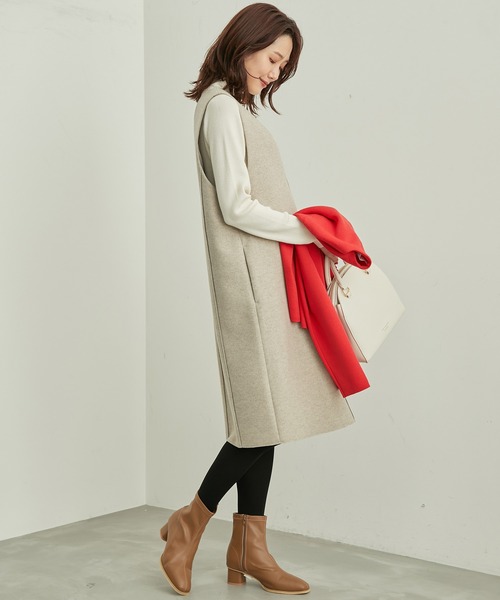 ROPE' PICNIC（ロペピクニック）の「ジャージメルトンミニ丈ジャンパースカート（ジャンパースカート・レディース・ベージュ/ダークブラウン/チャコールグレー/ブラック・38）」の13枚目の写真