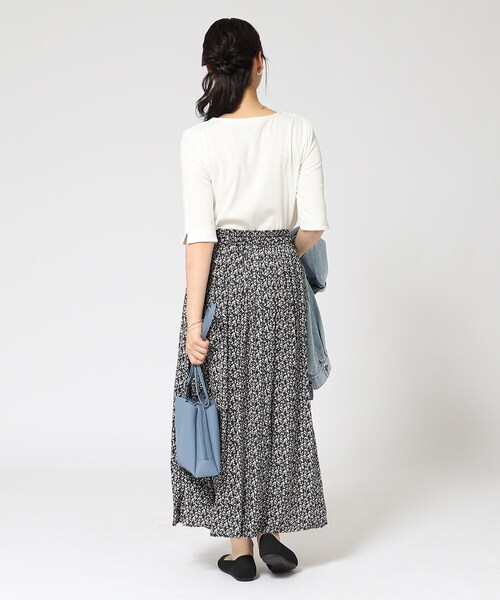 DRESKIP(ドレスキップ)の「◆【ロングシーズン重宝する】縦ラインで細見え クルーネック5分袖トップス(Tシャツ/カットソー・レディース・サンドベージュ/オフホワイト/ブラック/ブラック系2・03/04/02)」の14枚目の写真