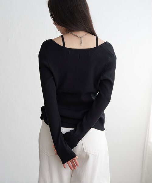 VENCEEXCHANGE（ヴァンスエクスチェンジ）の「【2点セット】レーヨンポリネックデザインリブカーディガン（カーディガン/ボレロ・レディース・ブルー/ブラック/レッド/グレー・FREE）」の16枚目の写真