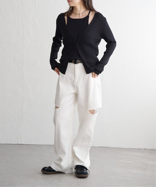 VENCEEXCHANGE（ヴァンスエクスチェンジ）の「【2点セット】レーヨンポリネックデザインリブカーディガン（カーディガン/ボレロ・レディース・ブルー/ブラック/レッド/グレー・FREE）」の19枚目の写真