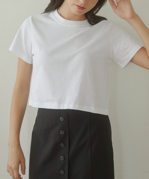ACYM(アシーム)の「Minimal cropped Tシャツ(Tシャツ/カットソー・レディース・ブラック/ホワイト・FREE)」の12枚目の写真