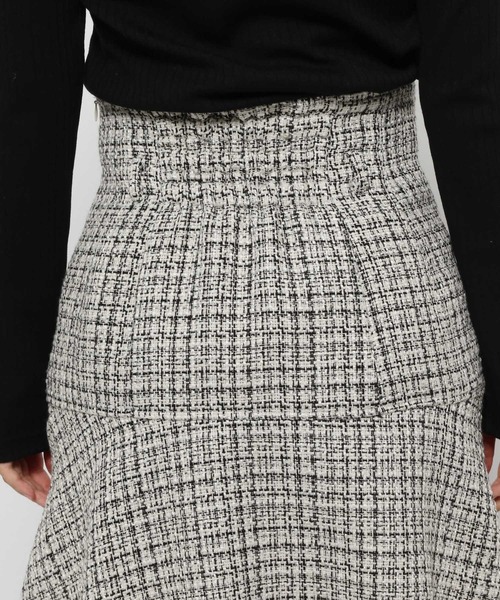 mysty woman（ミスティウーマン）の「ツイードマーメイドミニスカート 977536（スカート・レディース・ブラック/オフホワイト・FREE）」の10枚目の写真
