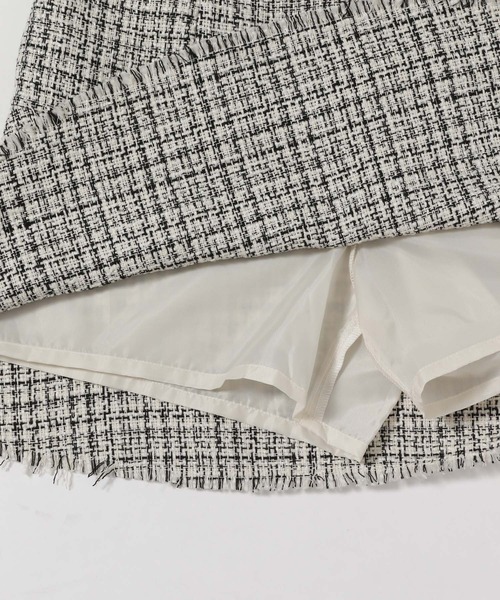 mysty woman（ミスティウーマン）の「ツイードマーメイドミニスカート 977536（スカート・レディース・ブラック/オフホワイト・FREE）」の15枚目の写真