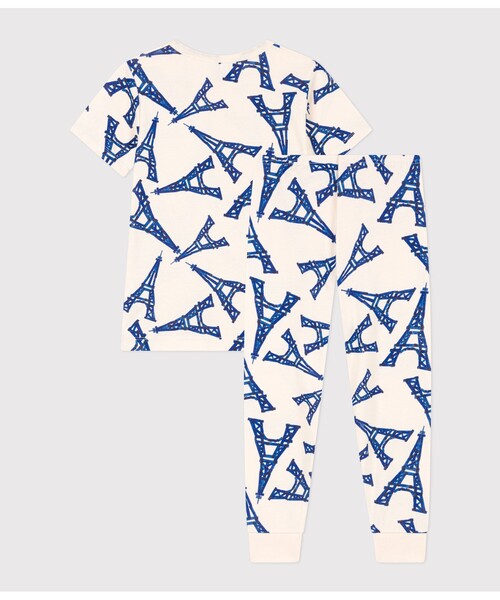 PETIT BATEAU（プチバトー）の「半袖長ズボンパジャマ（ルームウェア/パジャマ・キッズ・ホワイト×ブルー/ホワイト・2YEAR/5YEAR/4YEAR/3YEAR）」の7枚目の写真