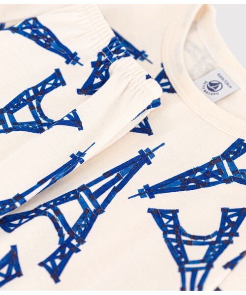 PETIT BATEAU（プチバトー）の「半袖長ズボンパジャマ（ルームウェア/パジャマ・キッズ・ホワイト×ブルー/ホワイト・2YEAR/5YEAR/4YEAR/3YEAR）」の6枚目の写真