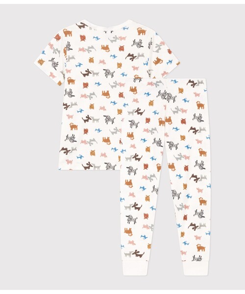 PETIT BATEAU（プチバトー）の「半袖長ズボンパジャマ（ルームウェア/パジャマ・キッズ・ホワイト×ブルー/ホワイト・2YEAR/5YEAR/4YEAR/3YEAR）」の4枚目の写真