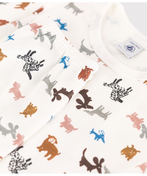 PETIT BATEAU（プチバトー）の「半袖長ズボンパジャマ（ルームウェア/パジャマ・キッズ・ホワイト×ブルー/ホワイト・2YEAR/5YEAR/4YEAR/3YEAR）」の3枚目の写真