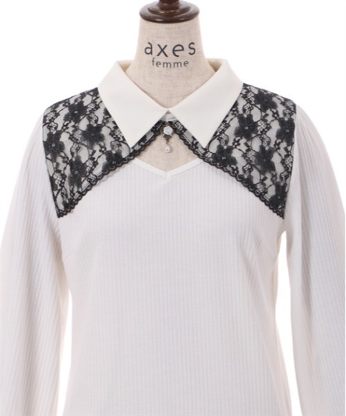 axes femme(アクシーズファム)の「ローズチャーム付トップス(Tシャツ/カットソー・レディース・ブラック/ホワイト/ワイン・FREE)」の21枚目の写真
