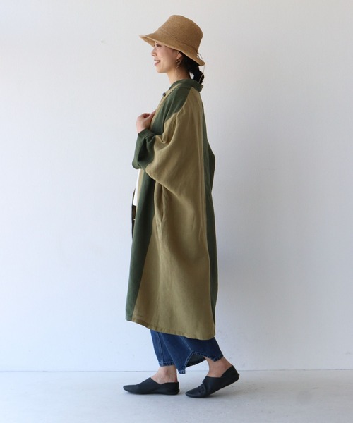 sanpo kuschel(サンポクシェル)の「リネンと配色羽織り(カーディガン/ボレロ・レディース・ブラウン/グリーン・FREE)」の17枚目の写真