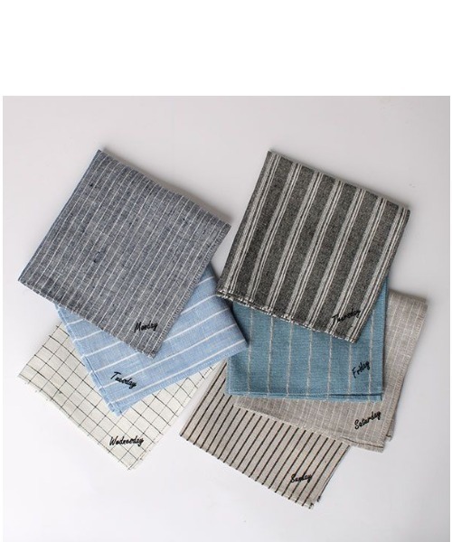 GEORGE'S（ジョージズ）の「WEEKハンカチ（ハンカチ/ハンドタオル・メンズ・ホワイト系1/ベージュ系1/グレー系1/ブルー系1/ブルー系2/グレー系2/ホワイト系2・FREE）」の15枚目の写真