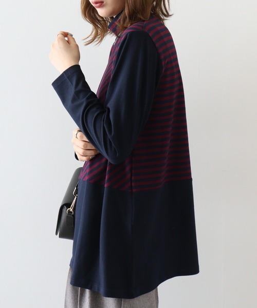 BRODIAEA(ブローディア)の「BRODIAEA 起毛ボーダープルオーバー(Tシャツ/カットソー・レディース・ネイビー/グリーン/ブラック・40)」の13枚目の写真