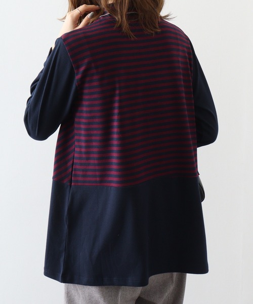 BRODIAEA(ブローディア)の「BRODIAEA 起毛ボーダープルオーバー(Tシャツ/カットソー・レディース・ネイビー/グリーン/ブラック・40)」の14枚目の写真