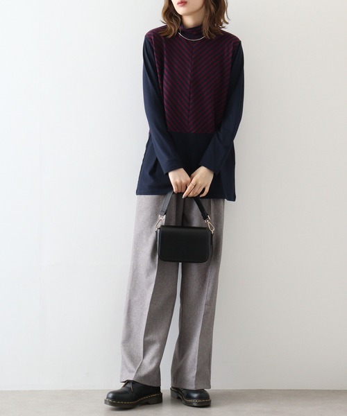BRODIAEA(ブローディア)の「BRODIAEA 起毛ボーダープルオーバー(Tシャツ/カットソー・レディース・ネイビー/グリーン/ブラック・40)」の15枚目の写真
