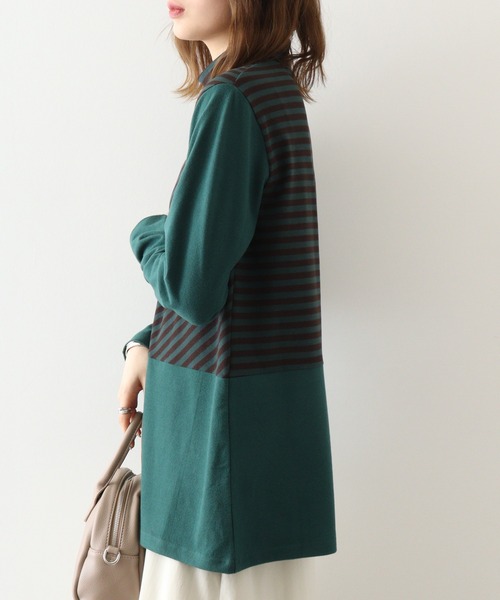 BRODIAEA(ブローディア)の「BRODIAEA 起毛ボーダープルオーバー(Tシャツ/カットソー・レディース・ネイビー/グリーン/ブラック・40)」の9枚目の写真