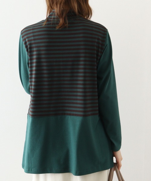 BRODIAEA(ブローディア)の「BRODIAEA 起毛ボーダープルオーバー(Tシャツ/カットソー・レディース・ネイビー/グリーン/ブラック・40)」の10枚目の写真