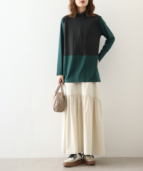 BRODIAEA(ブローディア)の「BRODIAEA 起毛ボーダープルオーバー(Tシャツ/カットソー・レディース・ネイビー/グリーン/ブラック・40)」の11枚目の写真