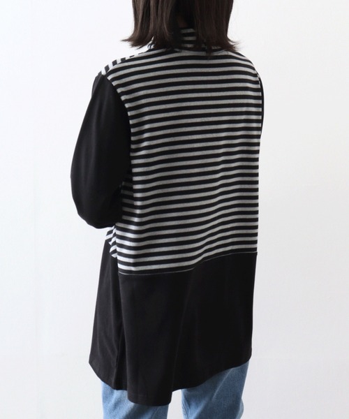 BRODIAEA(ブローディア)の「BRODIAEA 起毛ボーダープルオーバー(Tシャツ/カットソー・レディース・ネイビー/グリーン/ブラック・40)」の6枚目の写真