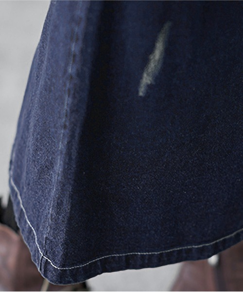 BLANC FICELLE(ブランフィセル)の「デニム ロングコート(デニムジャケット・レディース・インディゴブルー/ブラック・L/XL)」の17枚目の写真