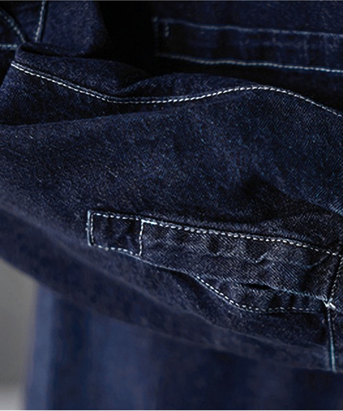 BLANC FICELLE(ブランフィセル)の「デニム ロングコート(デニムジャケット・レディース・インディゴブルー/ブラック・L/XL)」の19枚目の写真