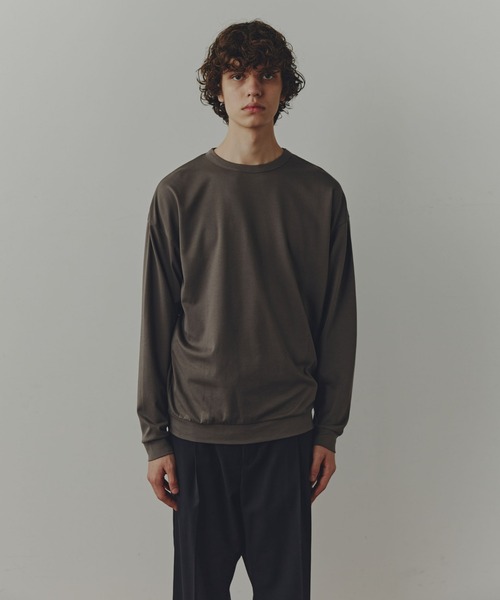 NANO universe（ナノユニバース）の「WEB限定/「Commonuse」コットンスムースクルーネックTシャツ（Tシャツ/カットソー・メンズ・ベージュ系その他/モカ/チャコール・L/M/S）」の8枚目の写真