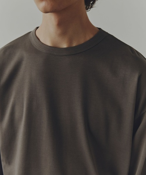 NANO universe（ナノユニバース）の「WEB限定/「Commonuse」コットンスムースクルーネックTシャツ（Tシャツ/カットソー・メンズ・ベージュ系その他/モカ/チャコール・L/M/S）」の10枚目の写真