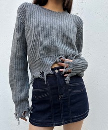 【ZOZO限定アイテム】畔編みダメージニット