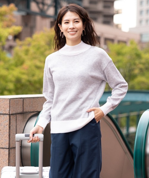INED（イネド）の「【洗えるウール100％ニット】小顔見えハイネック