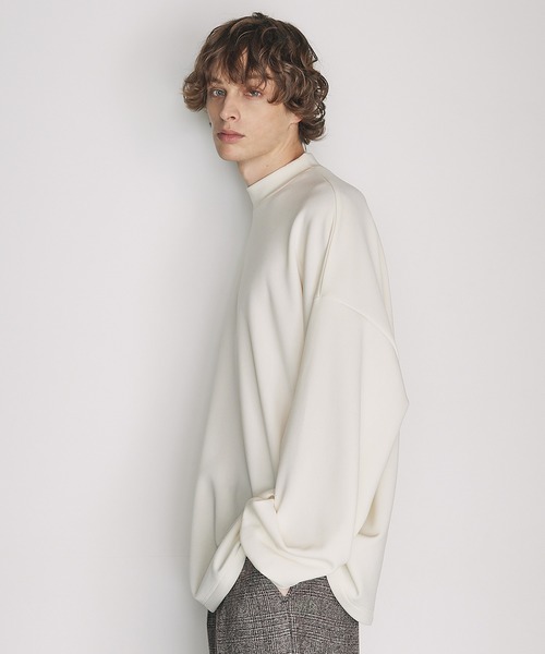 CTHY（シティ）の「【吸湿発熱加工＆吸水速乾加工】ポンチモックネックロンT（Tシャツ/カットソー・メンズ・ブラック/オフホワイト/ライトグレー/チャコール・M/XL/S/L）」の8枚目の写真