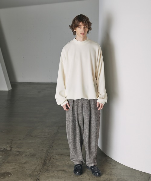 CTHY（シティ）の「【吸湿発熱加工＆吸水速乾加工】ポンチモックネックロンT（Tシャツ/カットソー・メンズ・ブラック/オフホワイト/ライトグレー/チャコール・M/XL/S/L）」の14枚目の写真