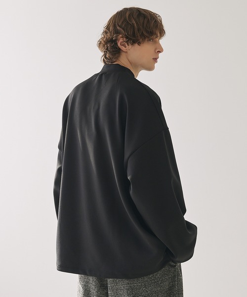 CTHY（シティ）の「【吸湿発熱加工＆吸水速乾加工】ポンチモックネックロンT（Tシャツ/カットソー・メンズ・ブラック/オフホワイト/ライトグレー/チャコール・M/XL/S/L）」の22枚目の写真