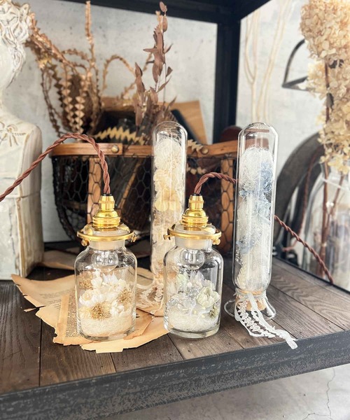 m.soeur（エムスール）の「布花のflower bottle light＊mini（照明