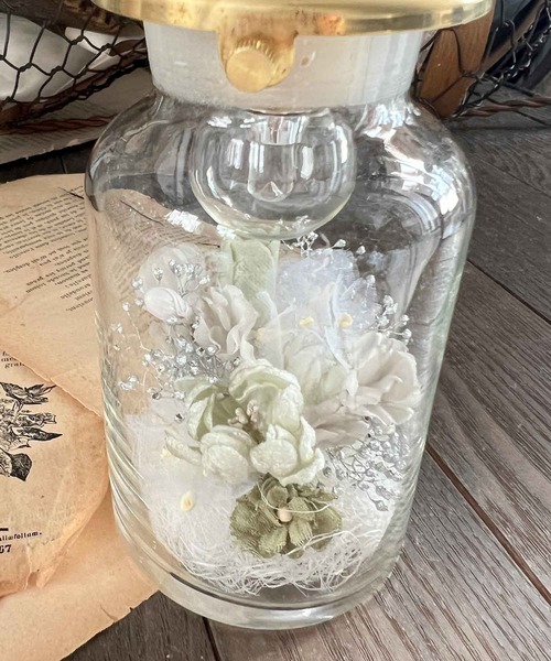 m.soeur（エムスール）の「布花のflower bottle light＊mini（照明