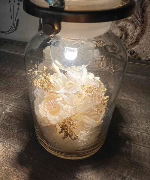 m.soeur（エムスール）の「布花のflower bottle light＊mini（照明
