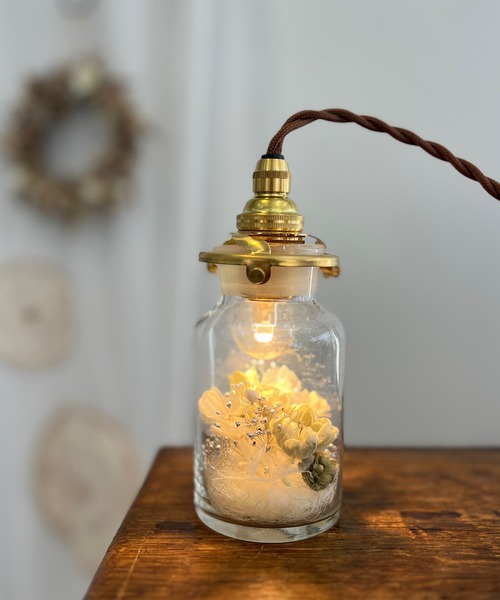 m.soeur（エムスール）の「布花のflower bottle light＊mini（照明