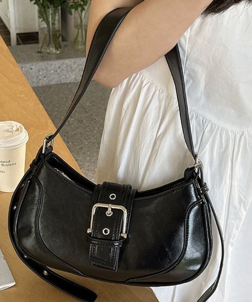 Miniministore(ミニミニストア)の「ホーボーバッグ 韓国 ハーフムーンバッグ(ハンドバッグ・レディース・シルバー/ブラック・フリー)」の19枚目の写真
