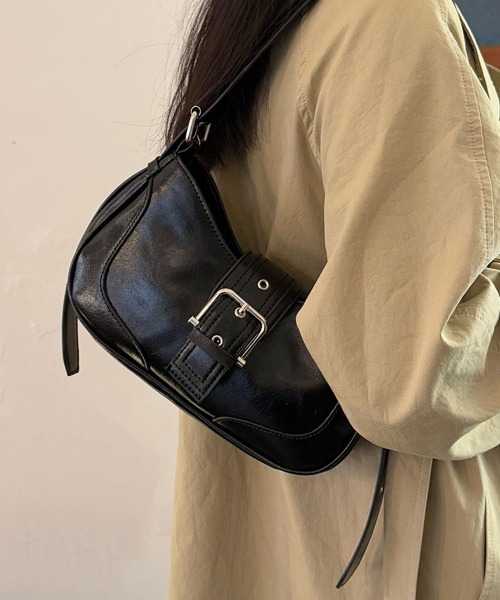 Miniministore(ミニミニストア)の「ホーボーバッグ 韓国 ハーフムーンバッグ(ハンドバッグ・レディース・シルバー/ブラック・フリー)」の13枚目の写真