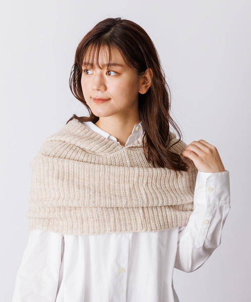 Rouge vif(ルージュヴィフ)の「【FRATELLI TALLI / フラテリータリー】フード型ネックウォーマー(その他小物・レディース・オフホワイト/モカ・フリー)」の5枚目の写真