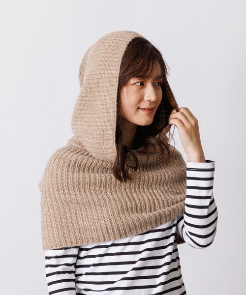 Rouge vif(ルージュヴィフ)の「【FRATELLI TALLI / フラテリータリー】フード型ネックウォーマー(その他小物・レディース・オフホワイト/モカ・フリー)」の8枚目の写真