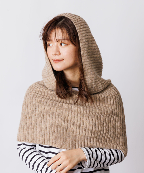 Rouge vif(ルージュヴィフ)の「【FRATELLI TALLI / フラテリータリー】フード型ネックウォーマー(その他小物・レディース・オフホワイト/モカ・フリー)」の9枚目の写真
