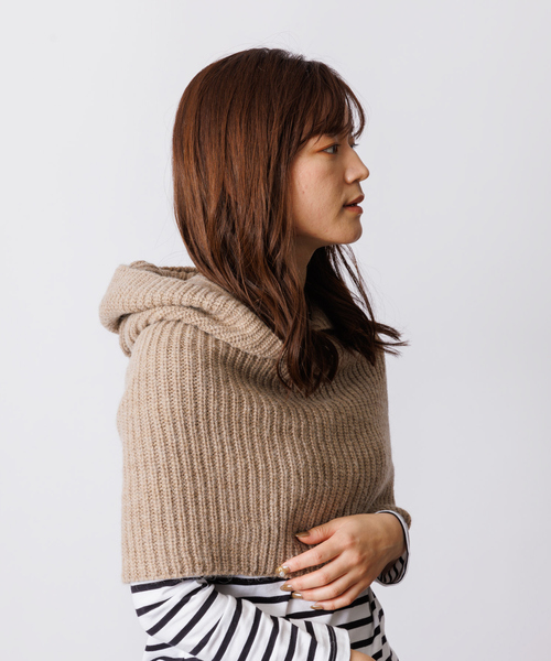 Rouge vif(ルージュヴィフ)の「【FRATELLI TALLI / フラテリータリー】フード型ネックウォーマー(その他小物・レディース・オフホワイト/モカ・フリー)」の10枚目の写真