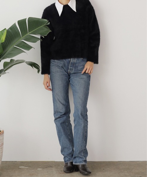 ROOPTOKYO(ループトウキョウ)の「▲ショート丈シャギーソフトニット(ニット/セーター・レディース・カーキ/オフホワイト/グレー/ブラック・M)」の10枚目の写真