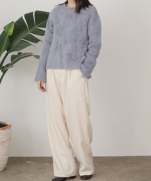 ROOPTOKYO(ループトウキョウ)の「▲ショート丈シャギーソフトニット(ニット/セーター・レディース・カーキ/オフホワイト/グレー/ブラック・M)」の5枚目の写真