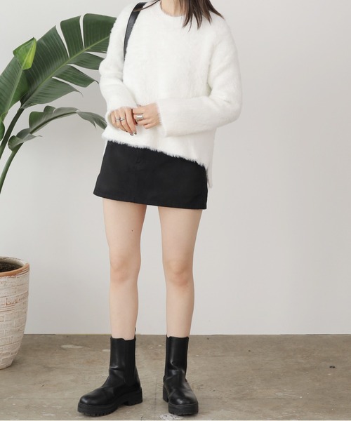ROOPTOKYO(ループトウキョウ)の「▲ショート丈シャギーソフトニット(ニット/セーター・レディース・カーキ/オフホワイト/グレー/ブラック・M)」の9枚目の写真